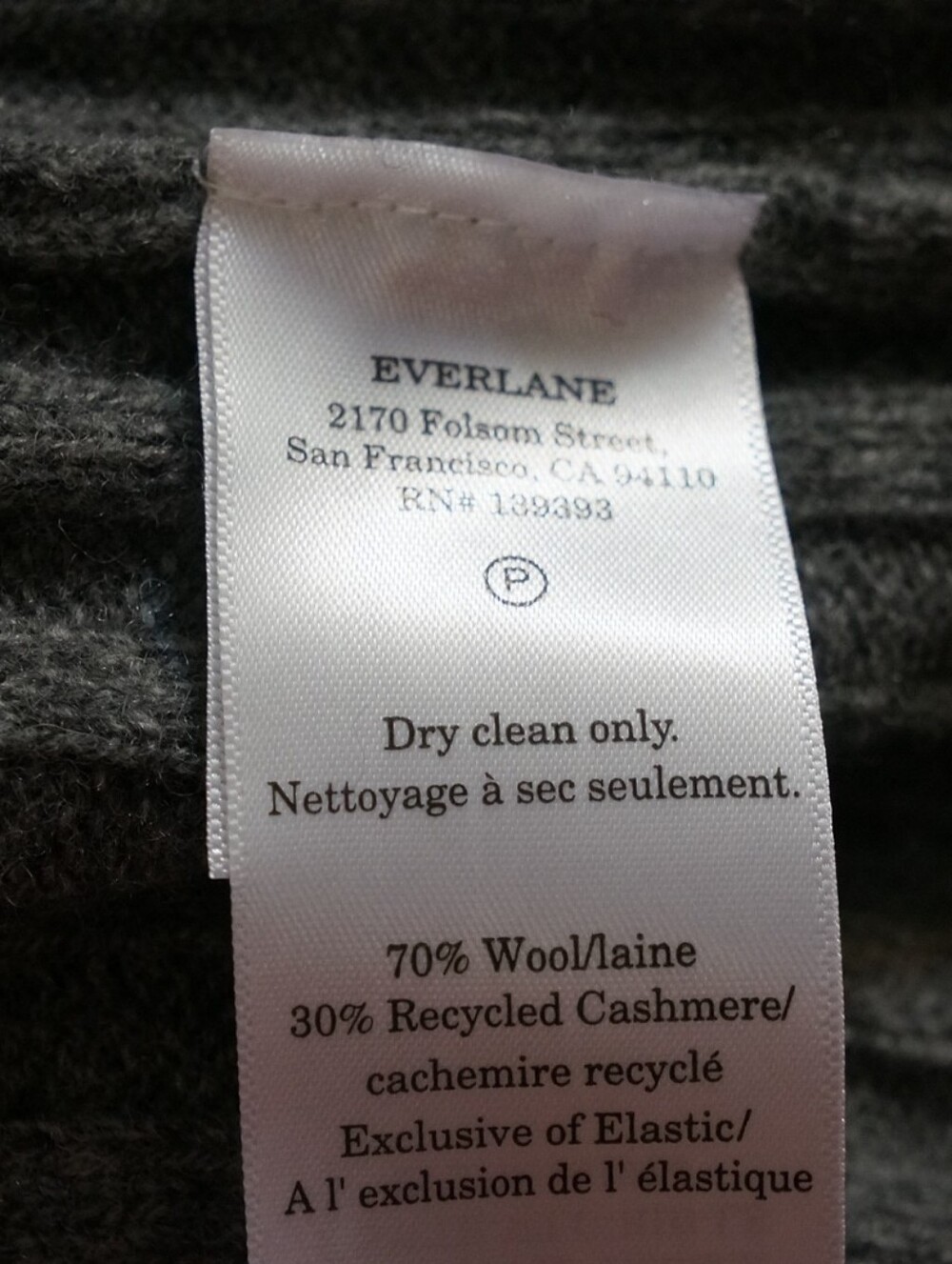 Everlane Funnel-Neck Cropped Sweater in Wool Cashmere Gray Size XXL - Picture 13 of 14